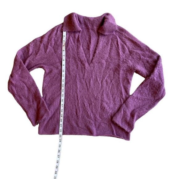 Brushed V-Neck Polo Alpaca & Wool-Blend Sweater Size L NWOT - Picture 9 of 10